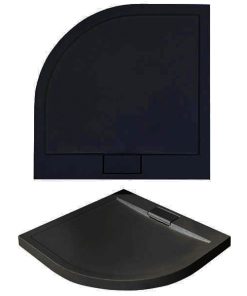 AXIM ULTRASLIM Stone Effect fekete íves zuhanytálca