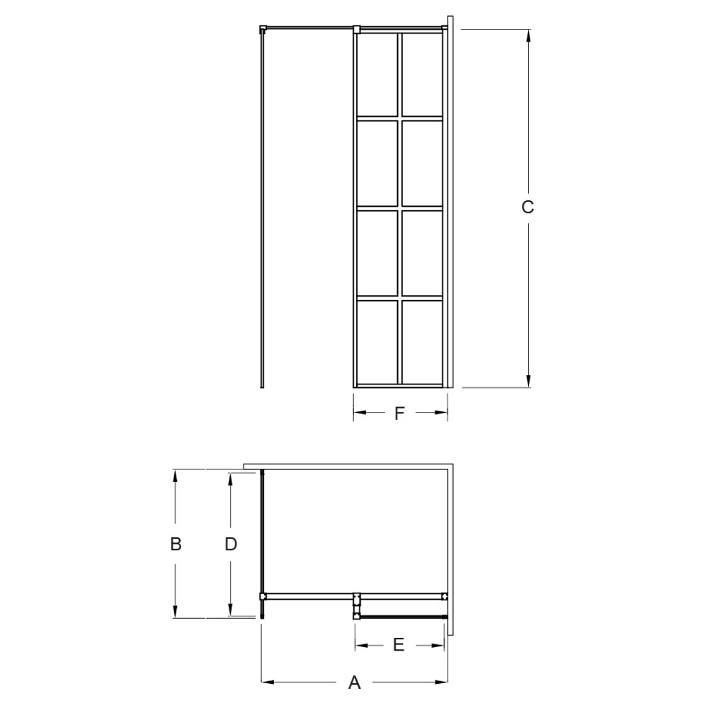 excea-walk-in-zuhanyfal-meret-rajz