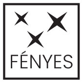 a logo with black and white text